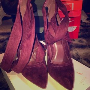 Suede Burgundy Heels